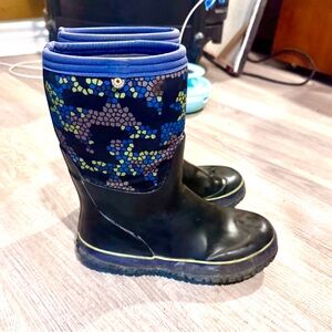 Joe Fresh Kids Rain Boots - Black and Blue Mosaic